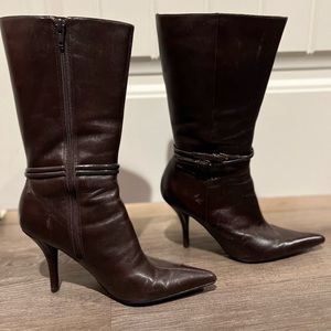 Brown Nine West pointy boots. Very cute. Barely used